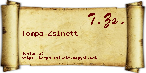 Tompa Zsinett névjegykártya